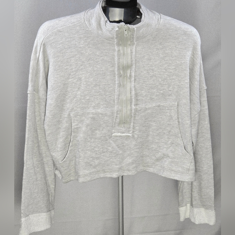 Bucket List Oversize Crop Elevated Basic 1/4 Zip … - image 2